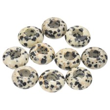 10 Pcs Natural Large Hole Gemstone Beads for DIY Jewelry Craft, Spots