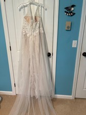 Champagne Lace David's Bridal Wedding Dresses for sale