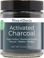 Activated Charcoal Powder Hardwood Derived Food Grade 1.2 Oz Glass Jar