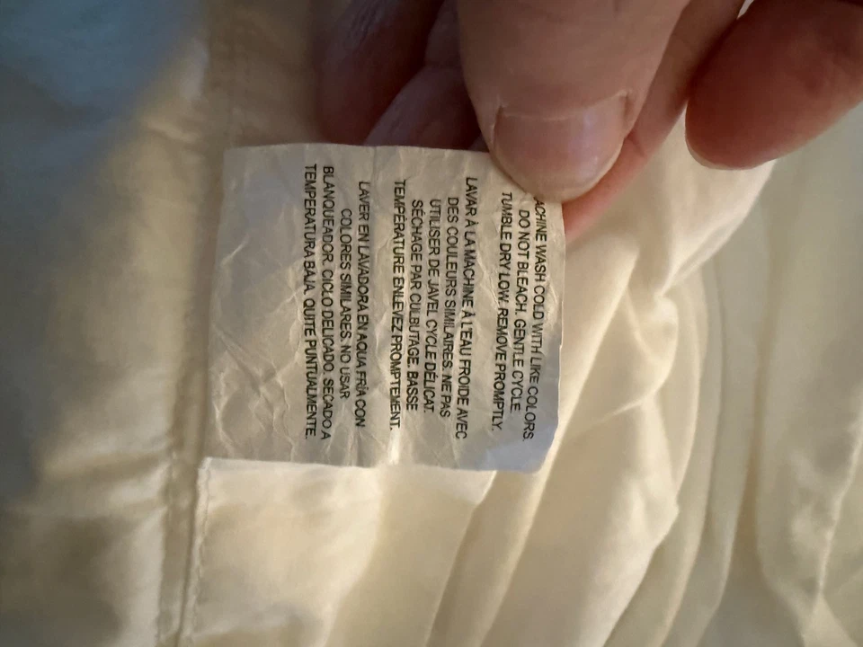 WAMSUTTA white 100%  Cotton Dobby Stripe Duvet 92 x 94 Full/Queen - Image 3 of 3