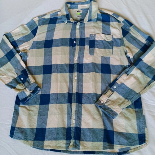 Quicksilver Herren Gr. XXL blau grün und creme kariert Flanell