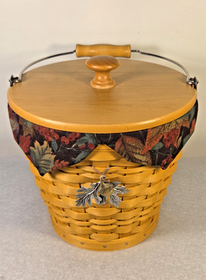 2002 LONGABERGER Sage Autumn Pail Basket Combo Highly Collectible Woven Basket
