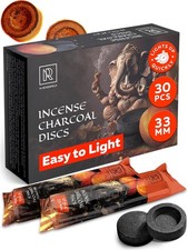Charcoal Discs to Burn Incense - 30 pcs Charcoal for Incense Burning - 33 mm Mos