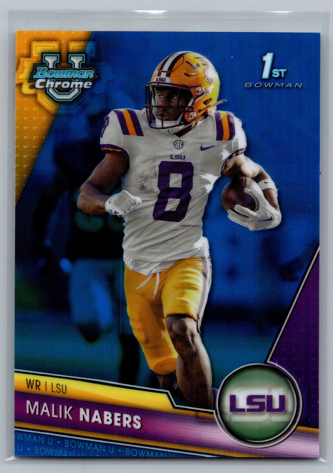 2023 Bowman University Chrome - Malik Nabers #74 Blue Refractor /199 (RC) #ed