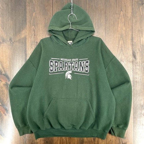 Vintage 1990s Michigan State University Hoodie Sweatshirt MSU Spartans College