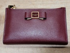 kate spade new york Morgan Bow Embellished Saffiano Leather Card Holder Autumnal