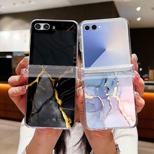 Marble ShockProof Folding Case For Samsung Galaxy Z Flip7 FE Flip6 Flip5 4 Cover