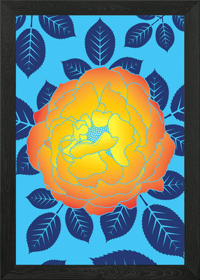 Tropische Rose gerahmtes Wandbild Poster Leinwanddruck Bild