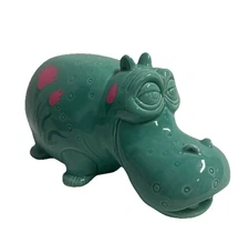 Disney Parks It's a Small World Ceramic Hippopotamus Teal Green Pink Floral