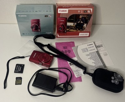 Canon IXUS 155 PowerShot ELPH 150 IS 20 mega Full HD Digitalkamera Rot Wie Neu