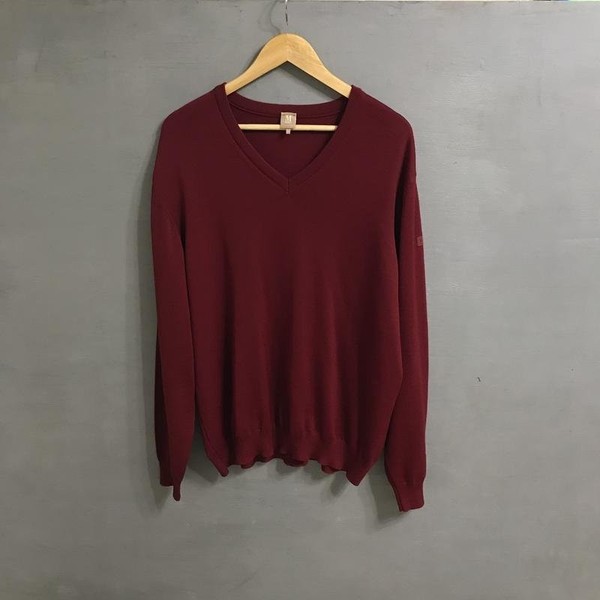 Men Maerz Sweater Burgundy Wool 46 / 3XL / 54