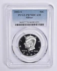 2002-S Silver Kennedy Half Dollar PR70 DCAM PCGS Blue Lbl *3357