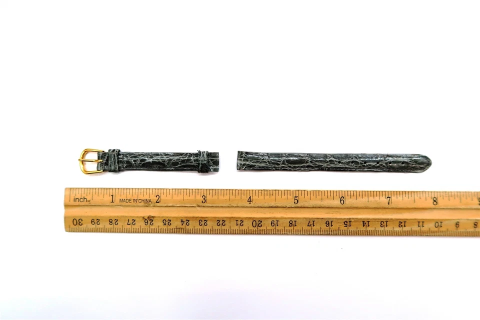 NEW deBeer Paris Gray Leather Corcodile Watch Strap 10mm 3/8R Ladies Watch Band - Image 3 of 3