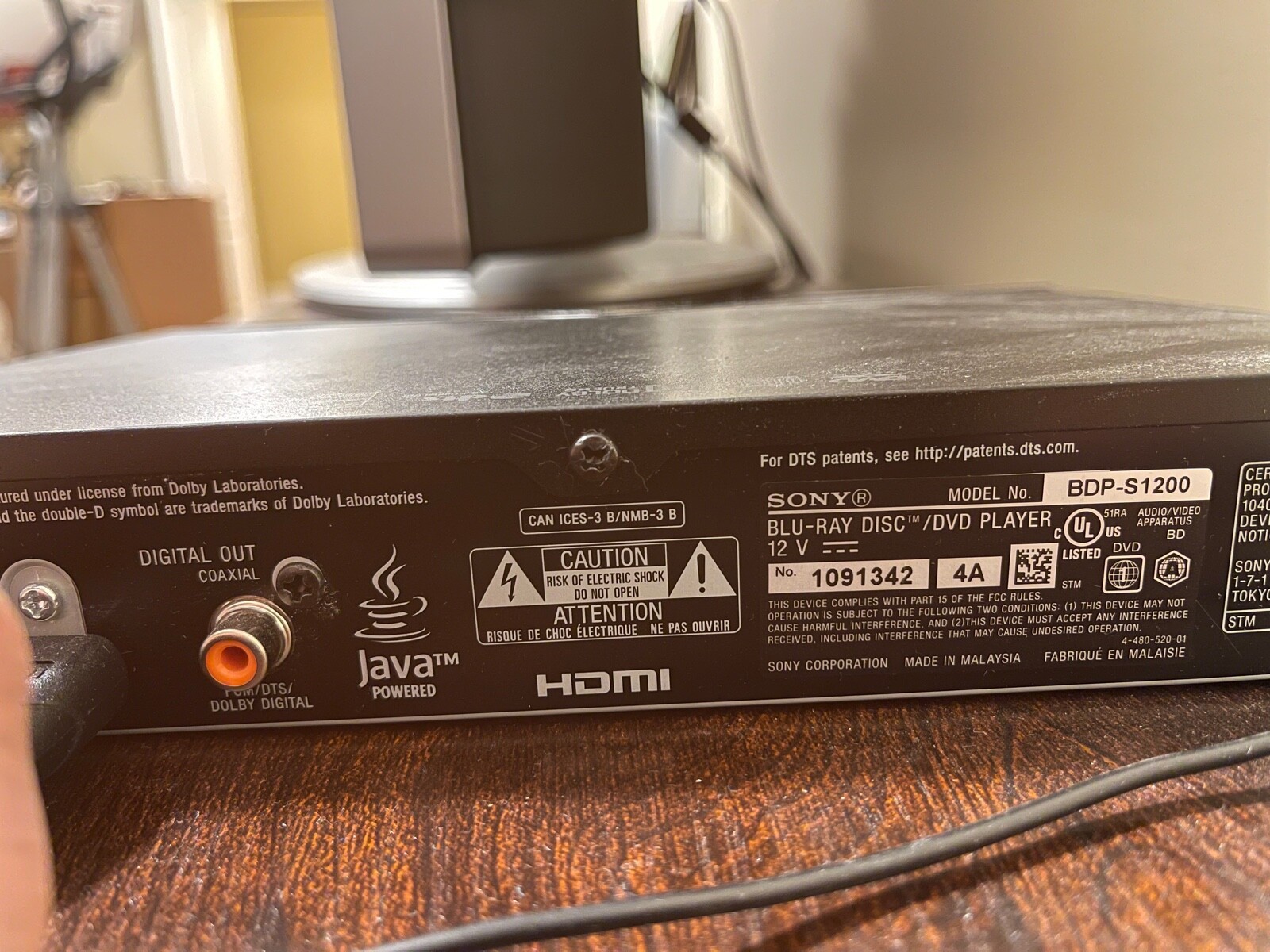 Sony BDPS1200 BluRay Disc Player eBay