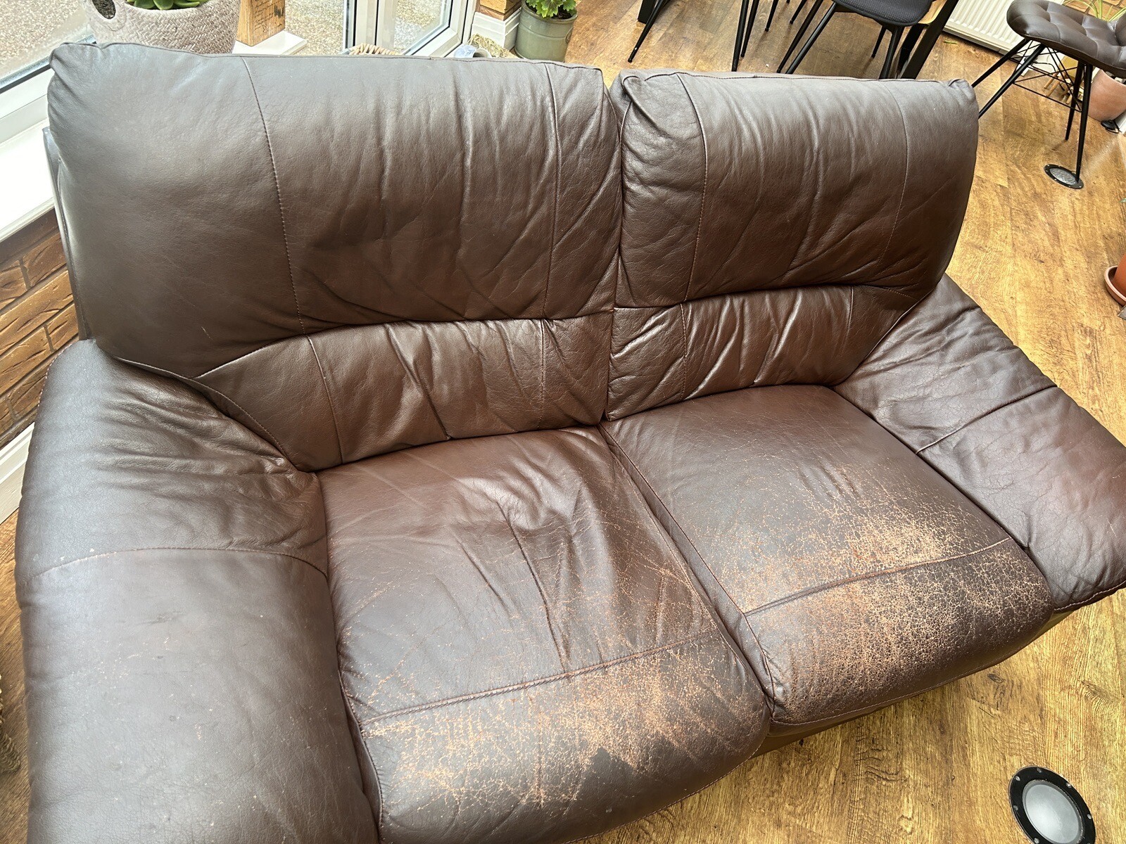 2 Seat Brown Leather Sofa eBay