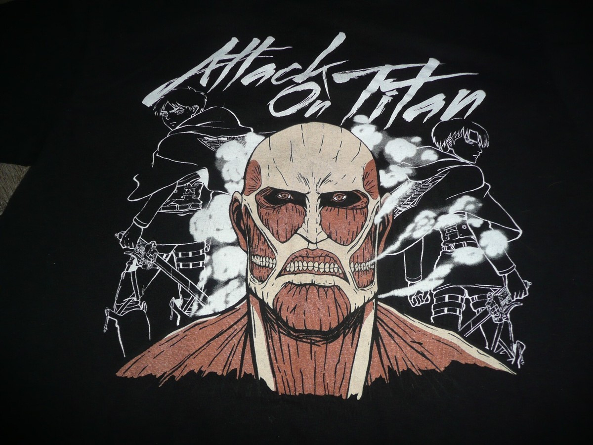 Attack on Titan Black T-Shirt Size Medium, Mens Ripple Junction