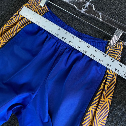Golden State Warriors Net Dri NBA Basketball Shorts L Blue Yellow FAST SHIP - Picture 8 of 9