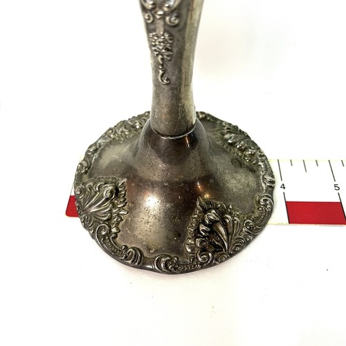 Pair Godinger Antique Baroque Silverplate Candlesticks Grapes Scroll Design 8.5" - Picture 7 of 8