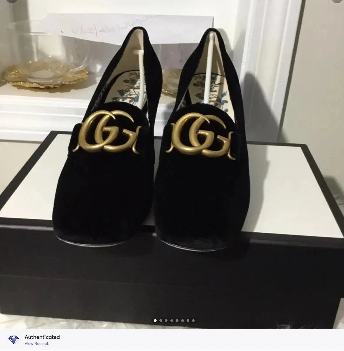 Chaussures velours noir gucci mormont 40,5