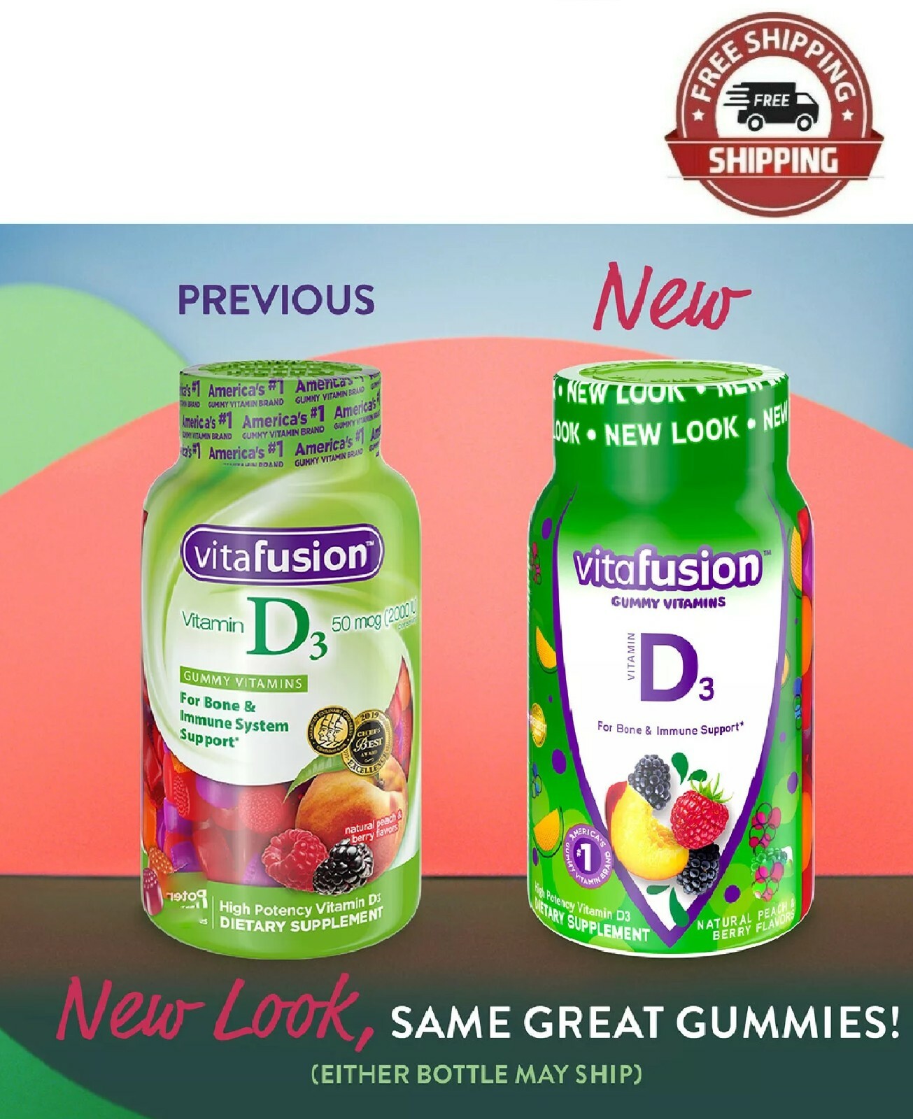 Vitafusion Vitamin D3, 2000 IU Adult Gummies (275 ct.), New Shape, Free Shipping eBay