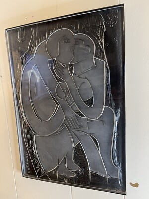 Vintage Rosenthal Jahresobjekt 1981 in Glas ''Das Paar'' von HAP Grieshaber Signed