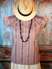 Medium Huipil Tunic Hand Woven Back Strap Loom Maya Chiapas Pantelho Mexico Boho