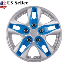 12 inch 4pcs Car Vehicle Wheel Rim Skin Cover Hubcap Wheel Blue Cover US stock