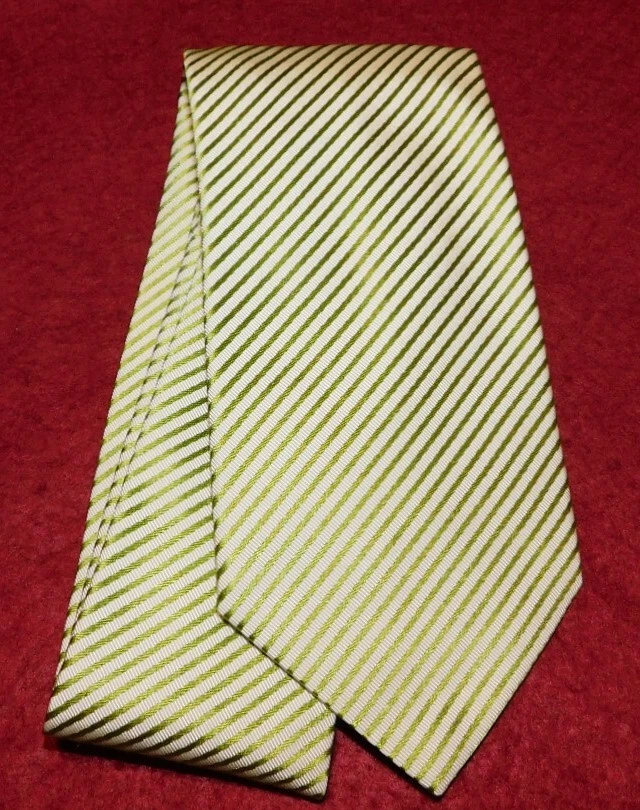 CORBATA CORNELIANI HECHA EN ITALIA VERDE/VERDE CLARO A RAYAS SEDA/ALGODÓN - CORBATAS PARA EL CUELLO. Foto 2 de 3