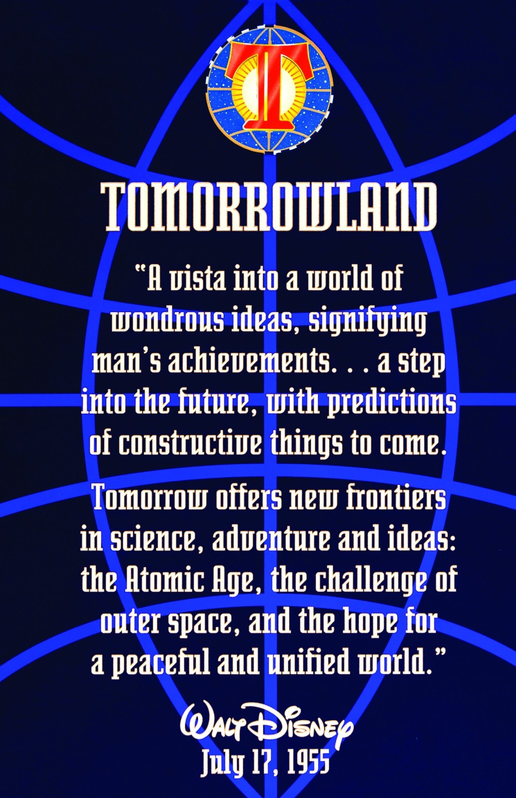 Disney Tomorrowland Inspirational Wall Art Poster 13x19 Matte Print