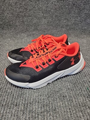 Under Armour Scramjet 4 Kids Running Shoes Black Neon Orange 3025535-002 4.5Y