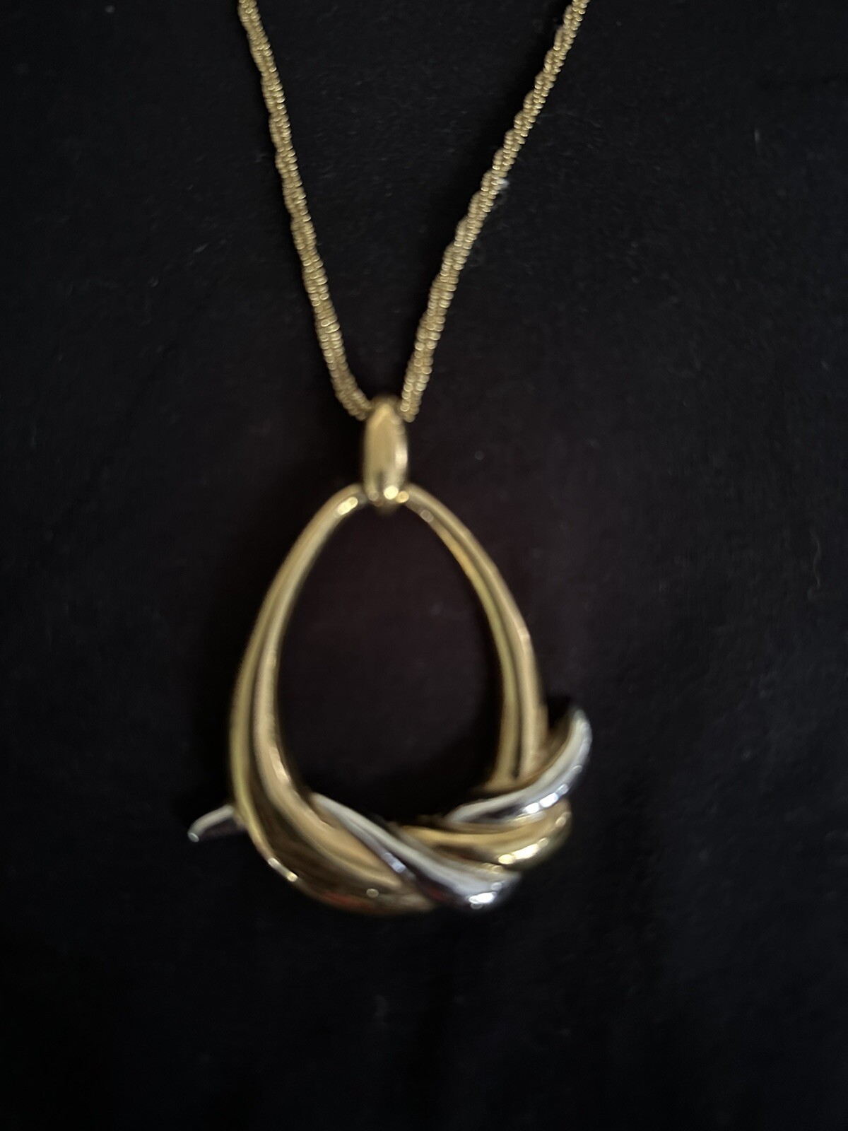 Monet Statement Gold /silver Large tear drop ,  c… - image 1