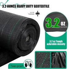 3x50ft Weed Barrier Landscape Fabric Heavy Duty 3.2OZ Fabric Ground Cover Black