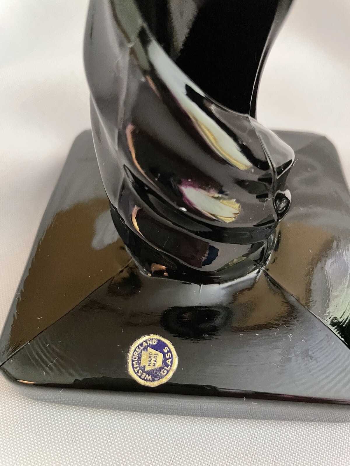 2 Westmoreland Spiral Lotus Black Milk Glass Candle Holders eBay