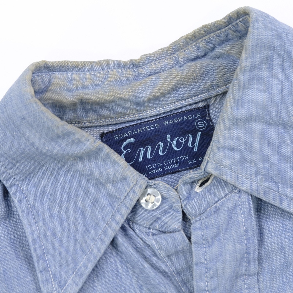 Rare VTG ENVOY 2 Pocket Short Sleeve Casual Button Front Shirt 70s 
