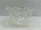 Vintage L E Smith Clear Iridescent Carnival Glass Bowl
