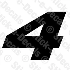 Number FOUR 4 Vinyl Die Cut Decal Sticker - RACING NUMBER Custom A4