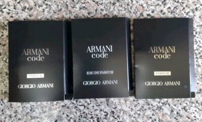3X Armani Code Parfum by Giorgio Armani Spray 1.2 mL each New
