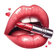 Sexy Lips Sticker 4" Beautiful Woman Drama Girl Biting Mouth Slay Bullet Love