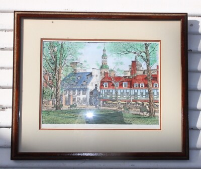 Alain Couture Musee de Cire Wax Museum Quebec Colored Etching signed Framed