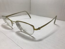 RARE Vtg 7170 Titanium Semi Rimless Eyeglasses FRAMES Gold 49 17 150 DENMARK