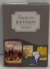 BOX 12 Christian BIRTHDAY Greeting Cards, Bible Scripture  Inspirational Verse