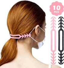 Tikaton 10PCS Mask Holder Ear Strap Hook for Face Mask Anti-Tightening Extension