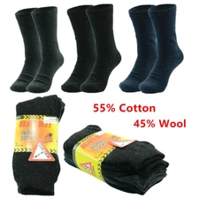 3 Pairs Men Heavy Duty Winter Boots Cotton Wool Crew Work Socks Size 9-13