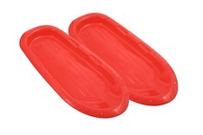 Superio 48" Red Toboggan Snow Sled for Kids, Durable Plastic Slider 2 Pack