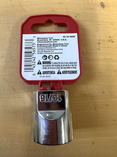 Milwaukee 45-34-9069 3/8 Drive 13/16 SAE 6-Point Socket Shallow - Zdjęcie 4 z 5