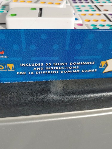 Collectors Dominoes Double Six Jumbo color dot 55 shiny pieces No lid to box - Picture 5 of 5