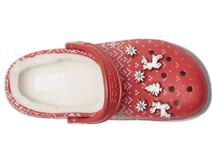 Crocs Unisex-Adult Classic Lined Holiday Charm Clogs US M11  display picture 1