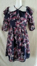 Maurices Fairy Dress S Dark Floral Boho Romantic Cottagecore Whimsy Ruffles