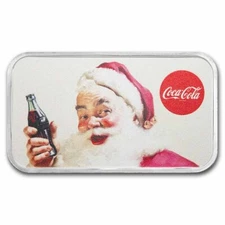 Coca-Cola® 1 oz Silver Santa Colorized Bar