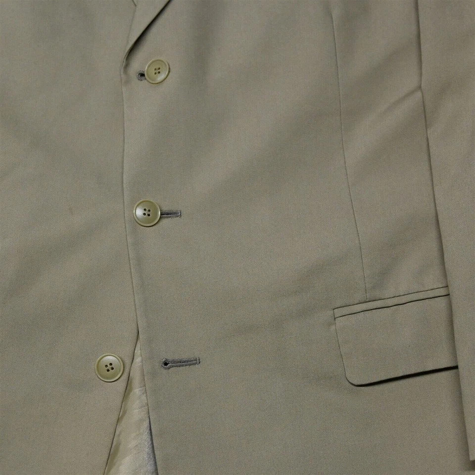 Jos A Bank 43R 44R 33x30 Khaki Cotton Mens Jacket Pants Suit - Image 3 of 4